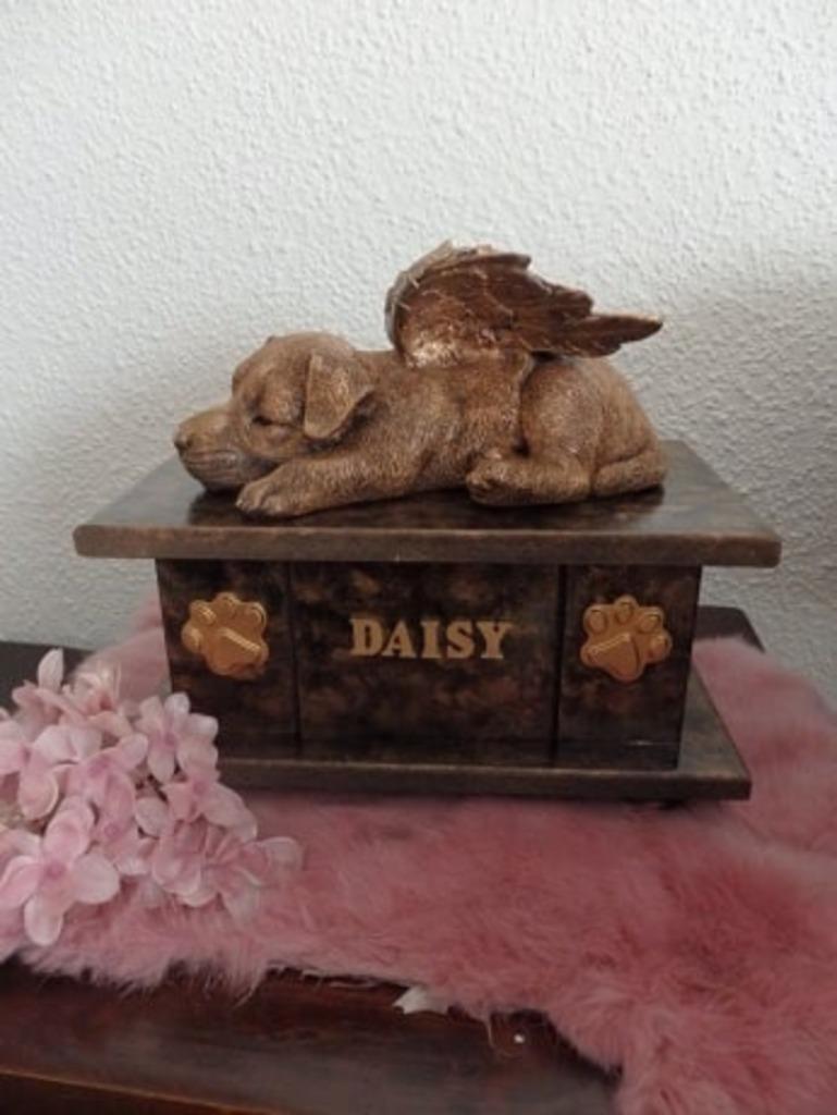 Jack Russel urnen set incl. beeldje handgemaakt, Envoi, Neuf