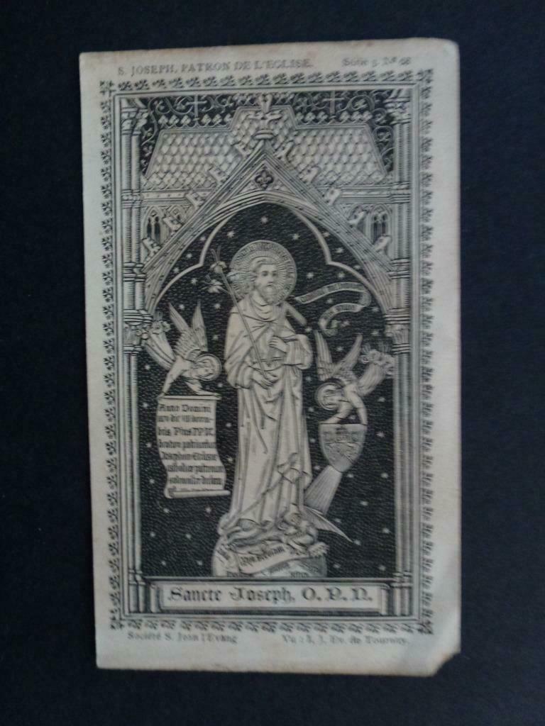 oud bidprentje S. Joseph  patron de l'église universelle, Verzenden, Bidprentje