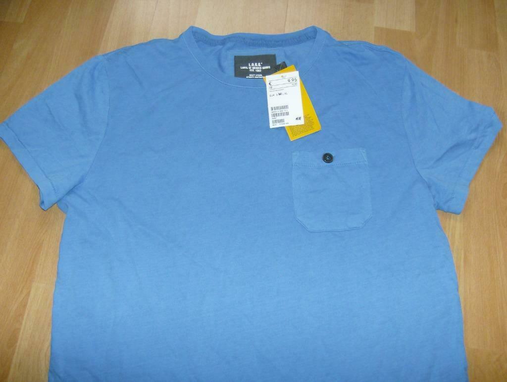 t-shirt blauw h&m - maat m - nieuw met etiket aan, Vêtements | Hommes, T-shirts, Neuf, Enlèvement ou Envoi, Taille 48/50 (M), Bleu