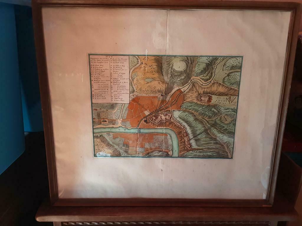 Rare Plan De Huy 18ème 57/51cm, Antiquités & Art, Art | Eaux-fortes & Gravures, Enlèvement ou Envoi