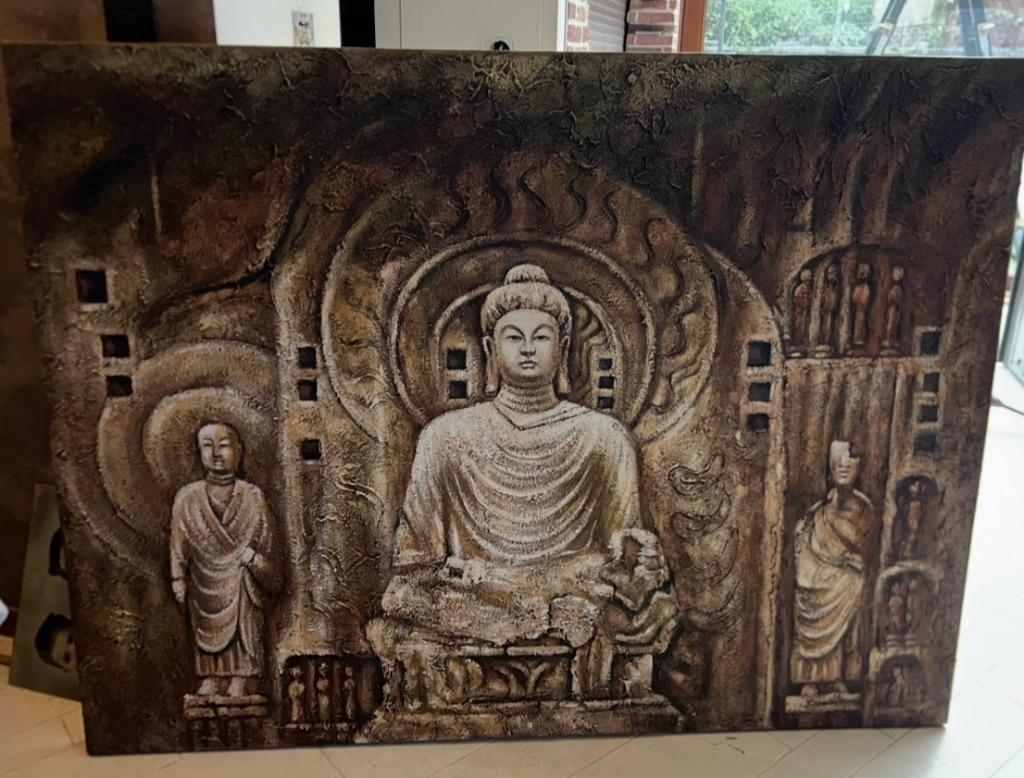 Buddha schilderij, Ophalen, 125 cm of meer, Zo goed als nieuw, Schilderij