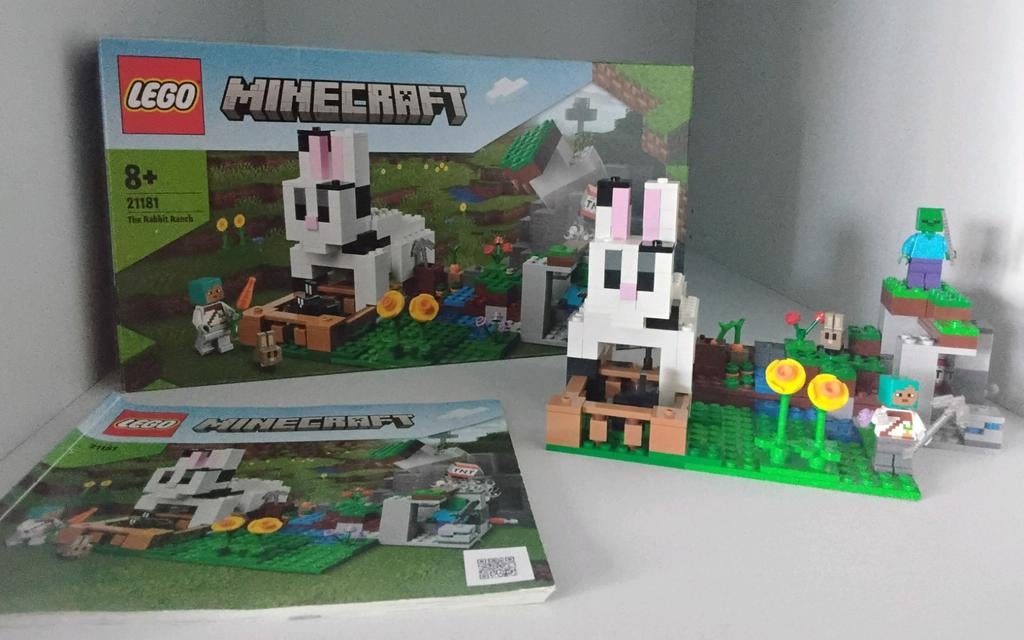 LEGO Minecraft De Konijnenhoeve - 21181, Kinderen en Baby's, Speelgoed | Duplo en Lego, Zo goed als nieuw, Lego, Complete set