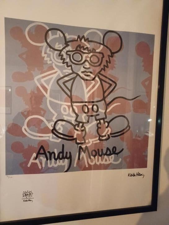 Aviomar italiaoffzetprint" Keith Haring  "Andy mouse", Ophalen of Verzenden