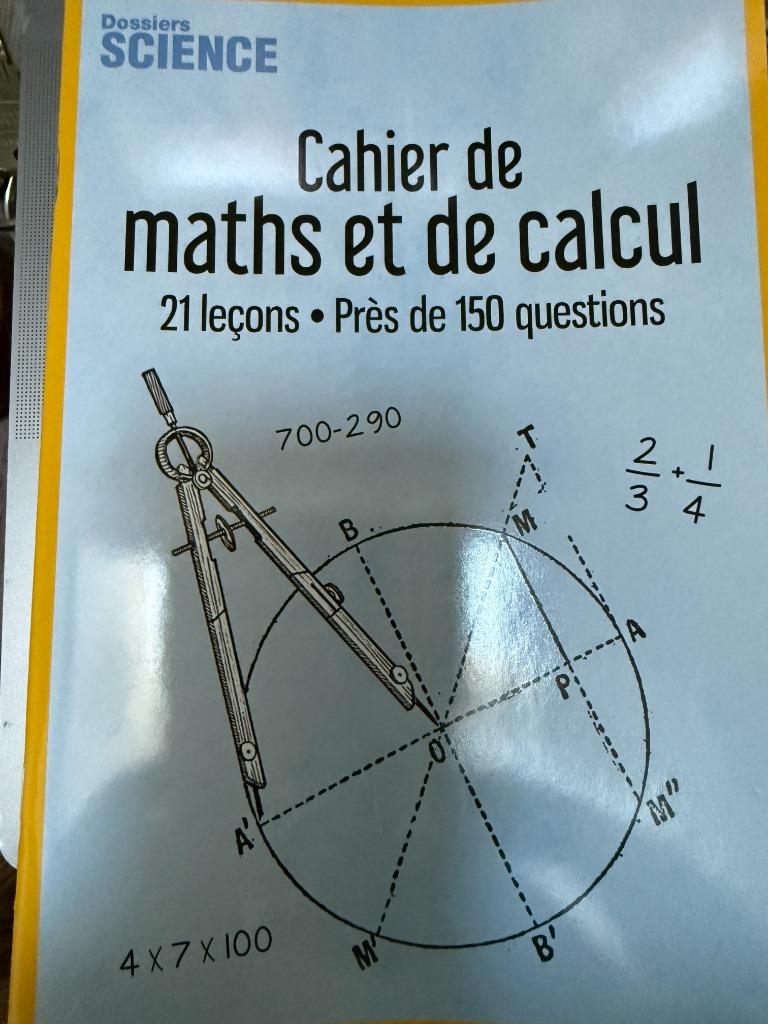 Cahier de maths et de calcul, 21 leçons,  près de 150 que, Livres, Enlèvement, Neuf, Dossiers SCIENCE