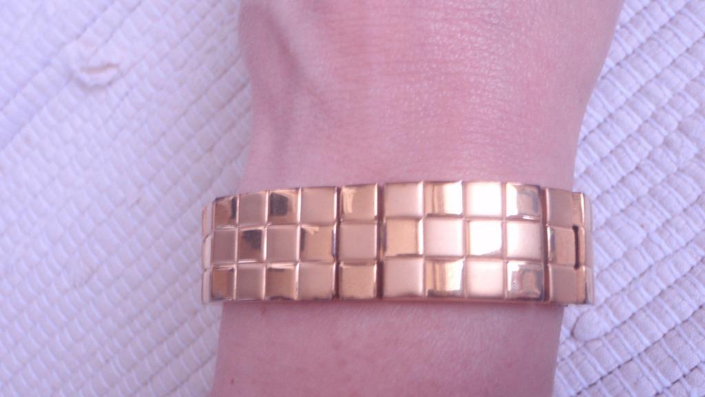 Stevige, goudkleurige schakelarmband - Bigor Fredero, Handtassen en Accessoires, Armbanden, Ophalen