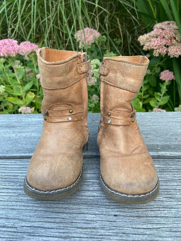 Laarsjes in licht bruin leder. Merk: Geox. Maat: 23, Kinderen en Baby's, Babykleding | Schoentjes en Sokjes, Gebruikt, Meisje