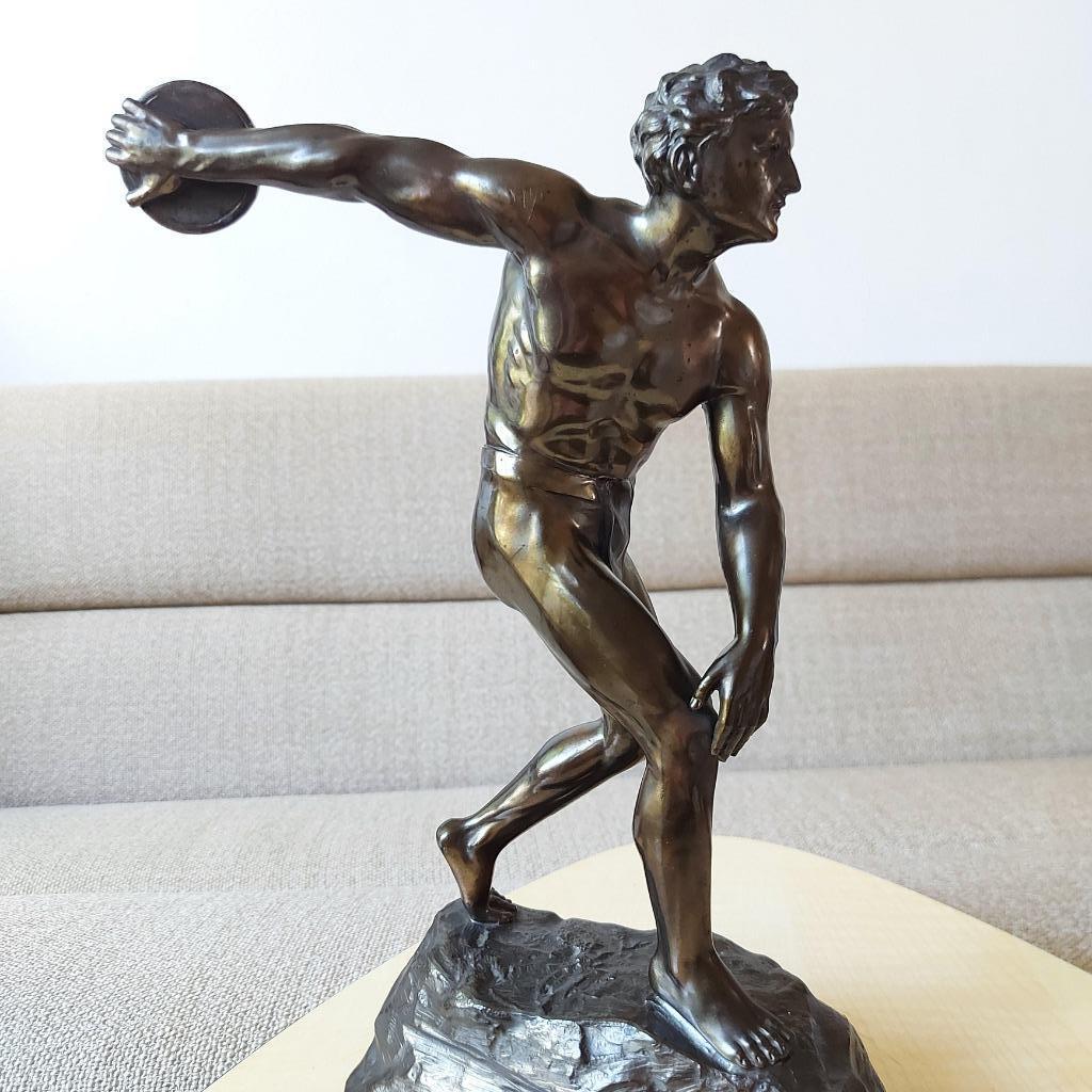 Beeld Antieke Discuswerper Art Deco Duits 1910 1920, Ophalen of Verzenden