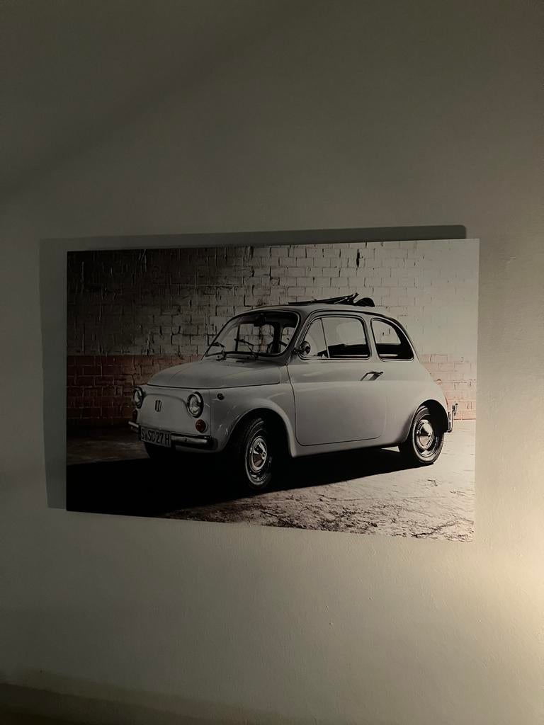 Luxe kader van Fiat 500 - 90 x 60 cm, Huis en Inrichting, Ophalen of Verzenden