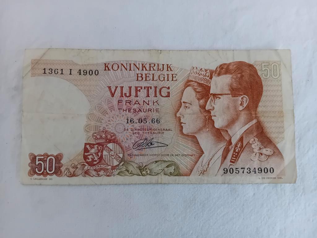 Belgisch biljet van 50 frank 1964, Postzegels en Munten, Bankbiljetten | België, Ophalen of Verzenden, Los biljet