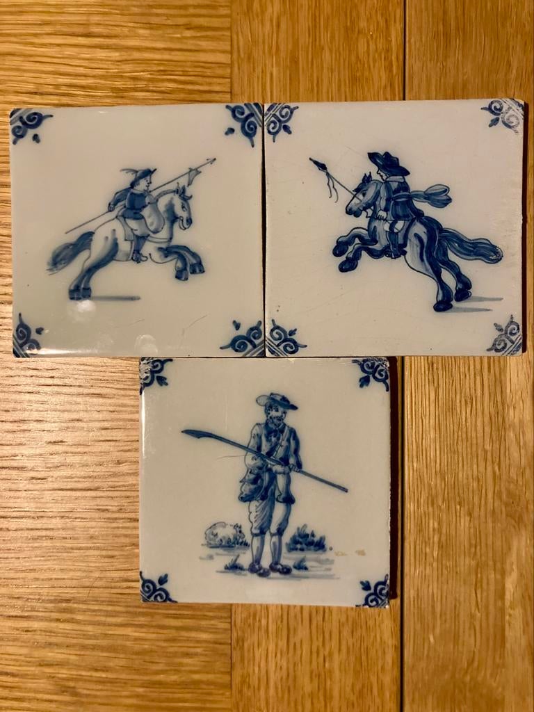 Carreaux anciens avec berger et cavaliers, Antiquités & Art, Enlèvement ou Envoi