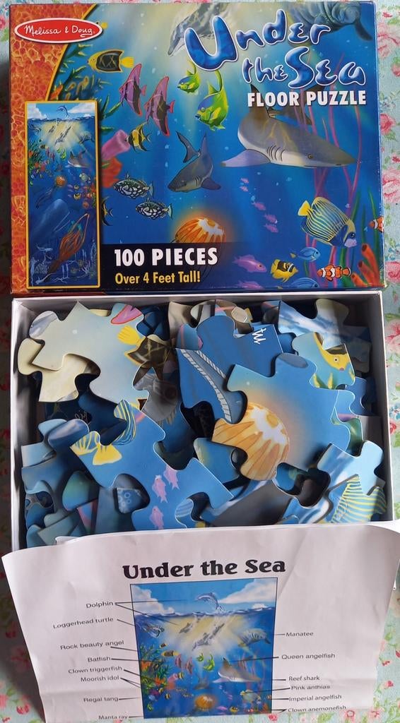 Vloerpuzzel 'Under the Sea' 100 stukken, Enlèvement ou Envoi, Plus de 50 pièces, Comme neuf