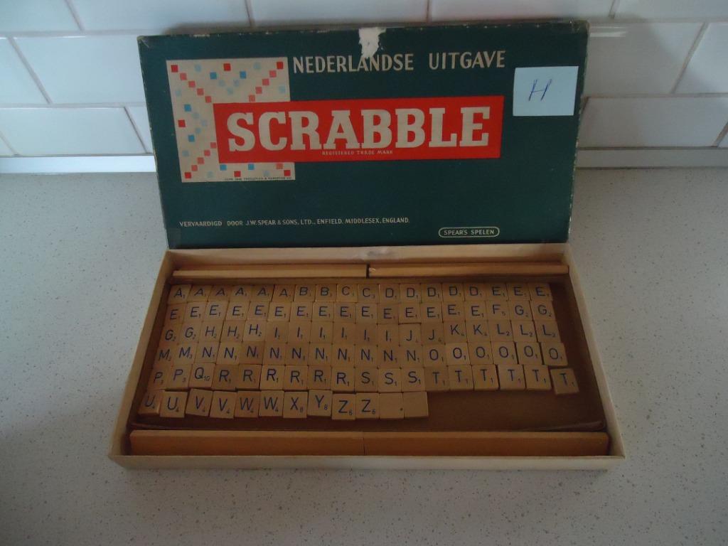 Vintage "Scrabble" Nederlandse Uitvoering van Spears Spelen., Hobby en Vrije tijd, Een of twee spelers, Ophalen of Verzenden, Gebruikt