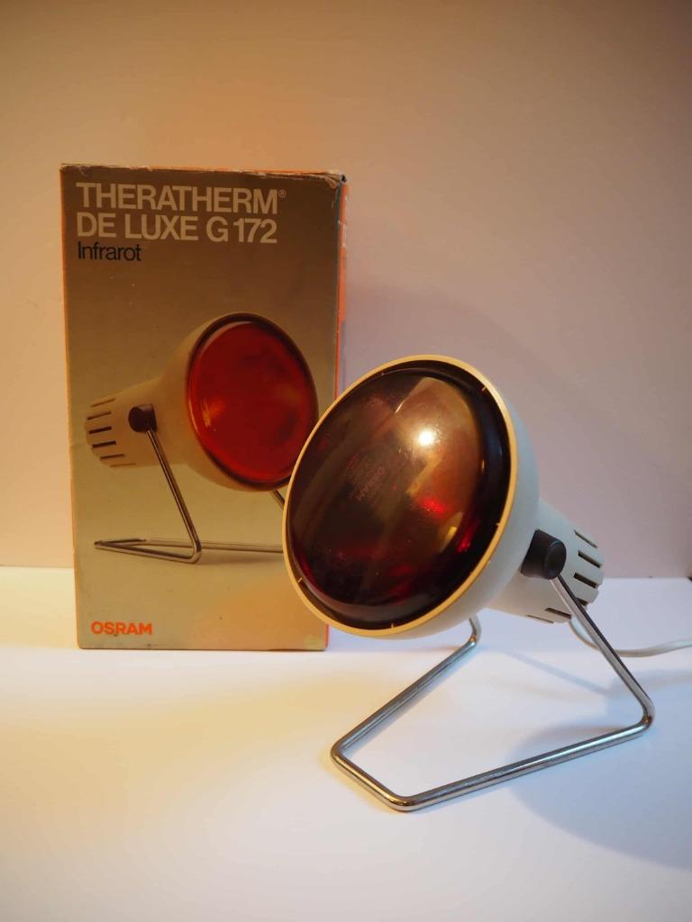 Vintage infrarood Osram tafellamp, 1990s, Rouge, Comme neuf, Enlèvement, Moins de 25 cm