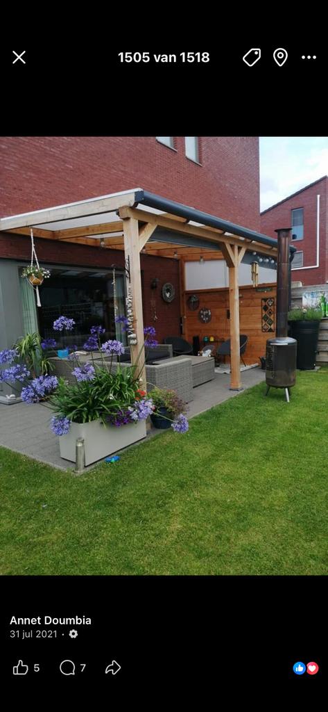 Douglas houten overkapping/pergola, Enlèvement, Utilisé, Véranda