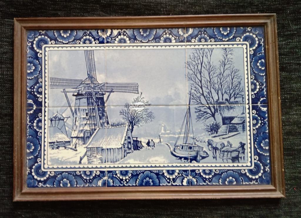Delfts blauw tegeltableau, Antiek en Kunst, Antiek | Wandborden en Tegels, Ophalen of Verzenden