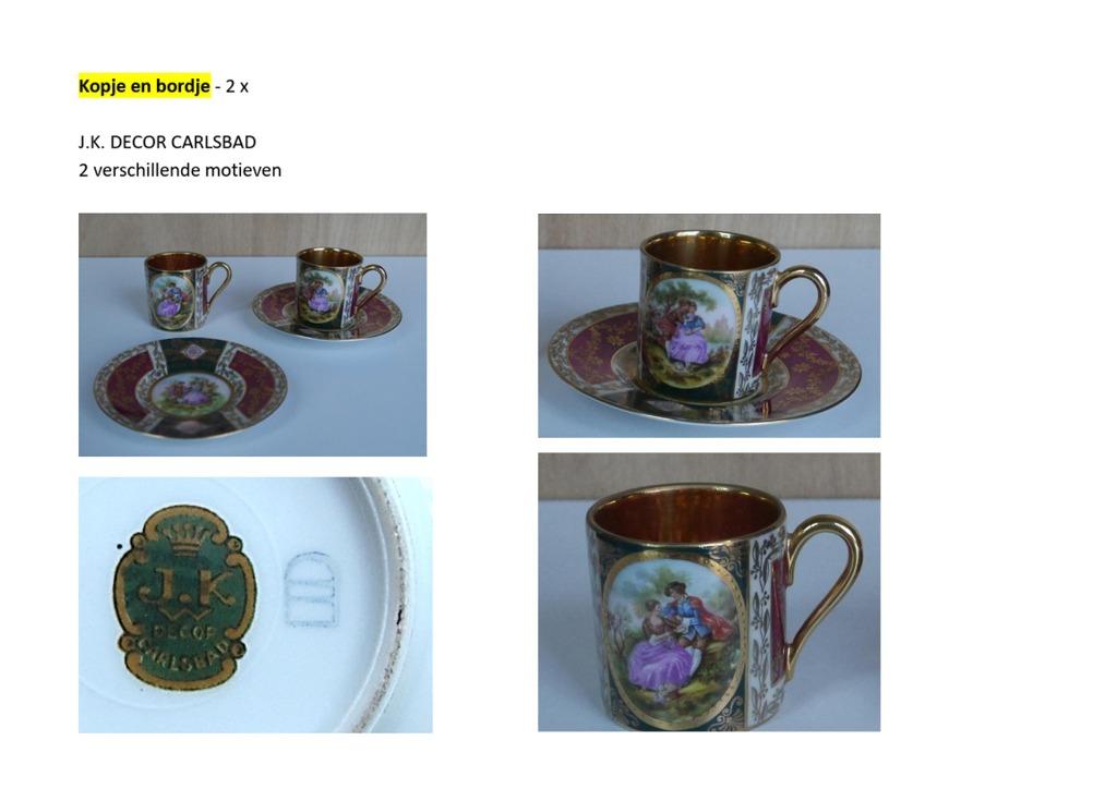 plaque de fond de sac et sous-sac J.K. Décor Carlsblad diffé, Enlèvement ou Envoi, Comme neuf, Porcelaine, Tasse et/ou soucoupe