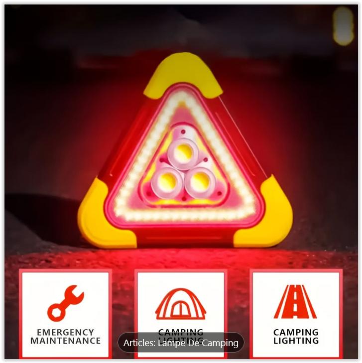 Lampe d'Urgence Triangulaire Solaire et Recharg, Neuf, Plafonnier, Enlèvement ou Envoi, Synthétique