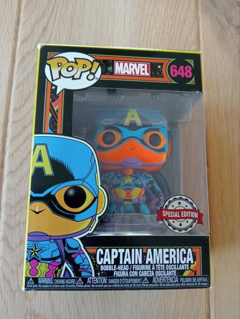 Funko pop Marvel #648 Captain America lumière noire en parfa, Enlèvement ou Envoi, Comme neuf