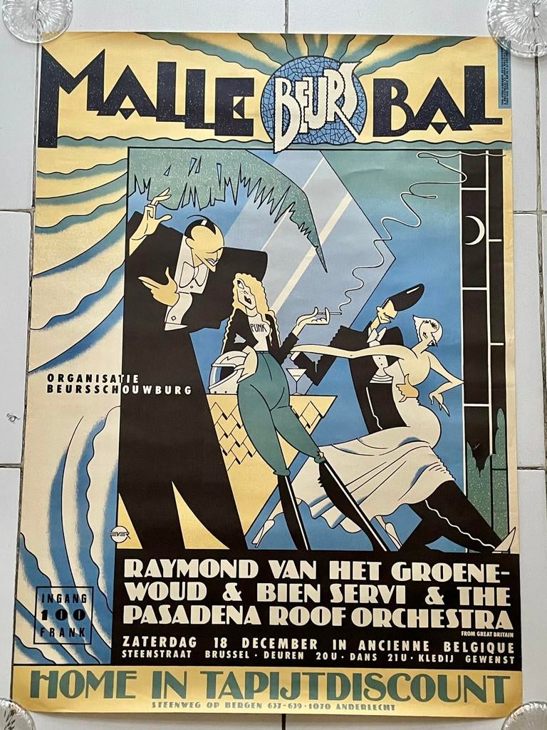 Ever Meulen affiche Malle Beurs Bal, Ophalen of Verzenden, Reclame
