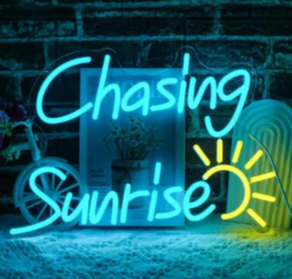 LED lamp neon stijl Chasing Sunrise (35x25cm), Verzamelen, Merken en Reclamevoorwerpen, Nieuw, Ophalen of Verzenden