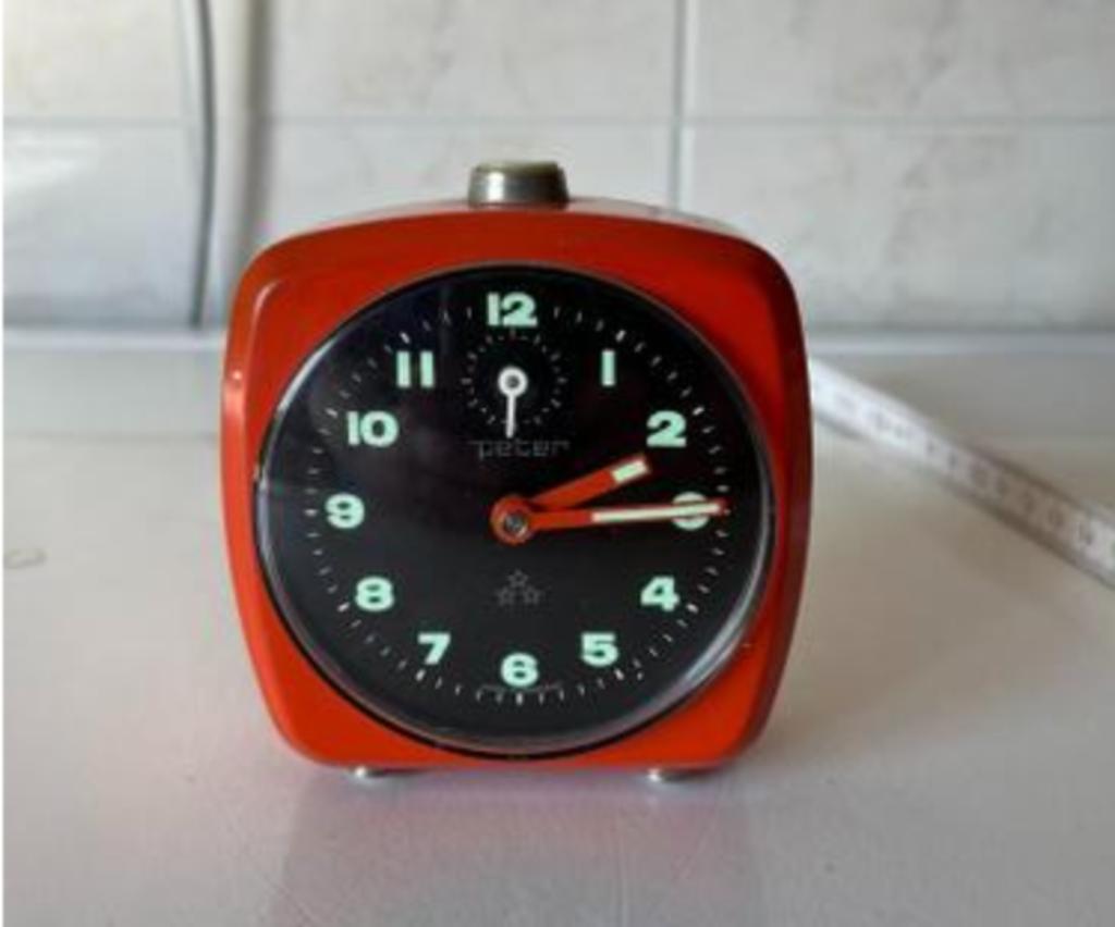Wekker Peter - oranje - vintage, Ophalen of Verzenden, Gebruikt