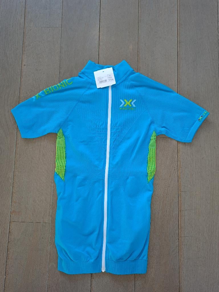 X-Bionic the trick fietsshirt ocean blauw geel SIZE M, M, Nieuw, Ophalen of Verzenden, Dames