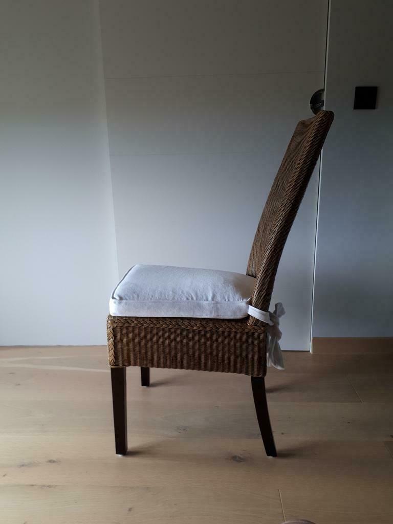 8 eetkamerstoelen Lloyd Loom met origineel kussen, Ophalen, Gebruikt, Overige kleuren, Riet of Rotan