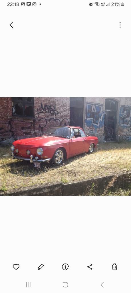 Karmann ghia type 34, Autos, Oldtimers & Ancêtres, Particulier, Jantes en alliage léger, Volkswagen, Essence, Coupé, 2 portes