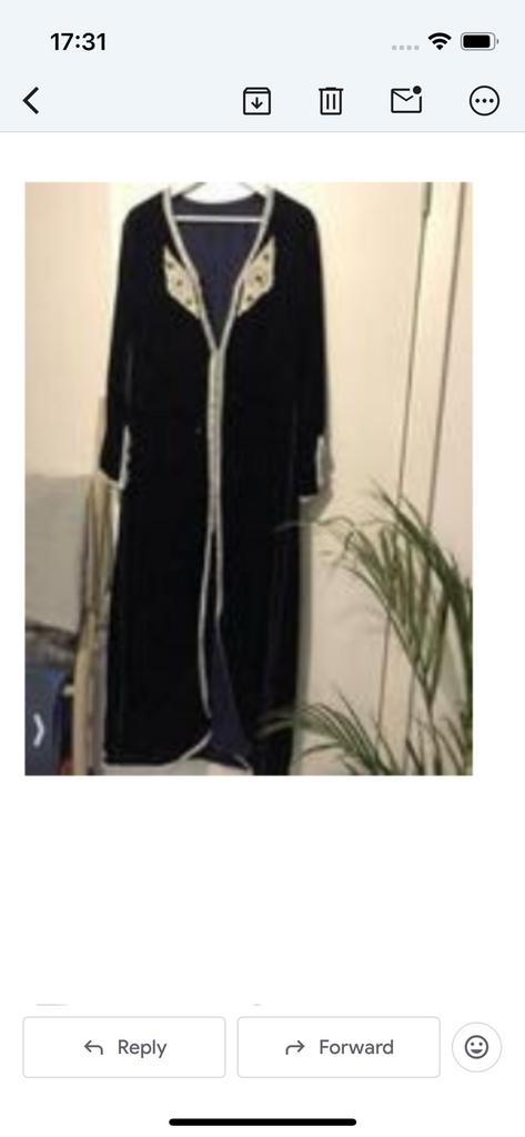 Caftan S velours, Enlèvement ou Envoi, Comme neuf, Bleu