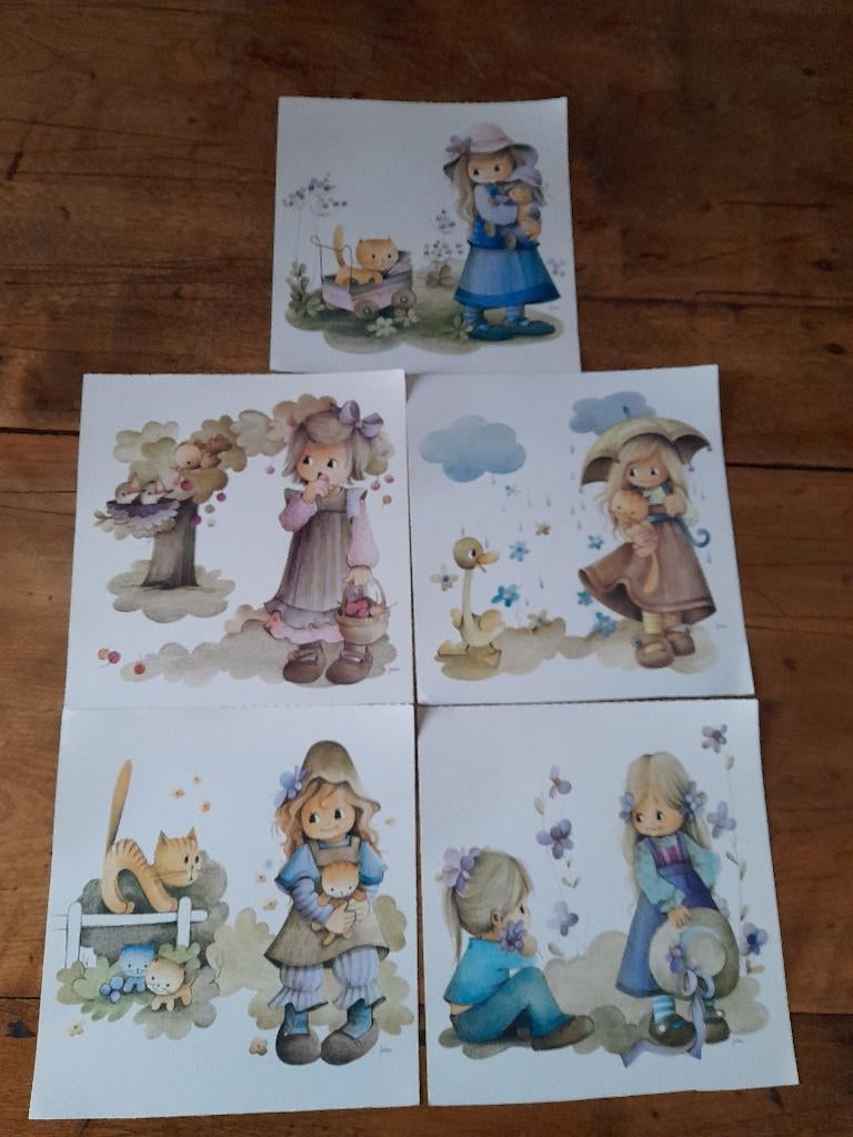 jaklien 5 kaarten jacqueline moerman 22cmx23cm, Enlèvement ou Envoi
