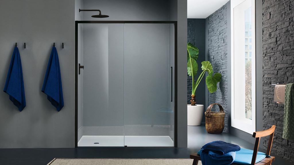 Douchewand met schuifdeur links, Doe-het-zelf en Bouw, Sanitair, Ophalen, Nieuw, Glas