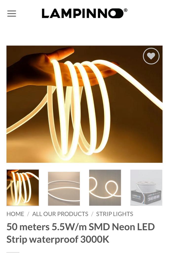 LED strip 50m op rol 220-240V IP65 waterproof, Enlèvement, Neuf