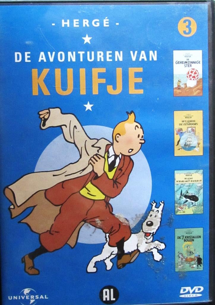 DVD ANNIMATIE- DE AVONTUREN VAN KUIFJE (4 VERHALEN),, Europees, Tekenfilm, Alle leeftijden, Ophalen of Verzenden