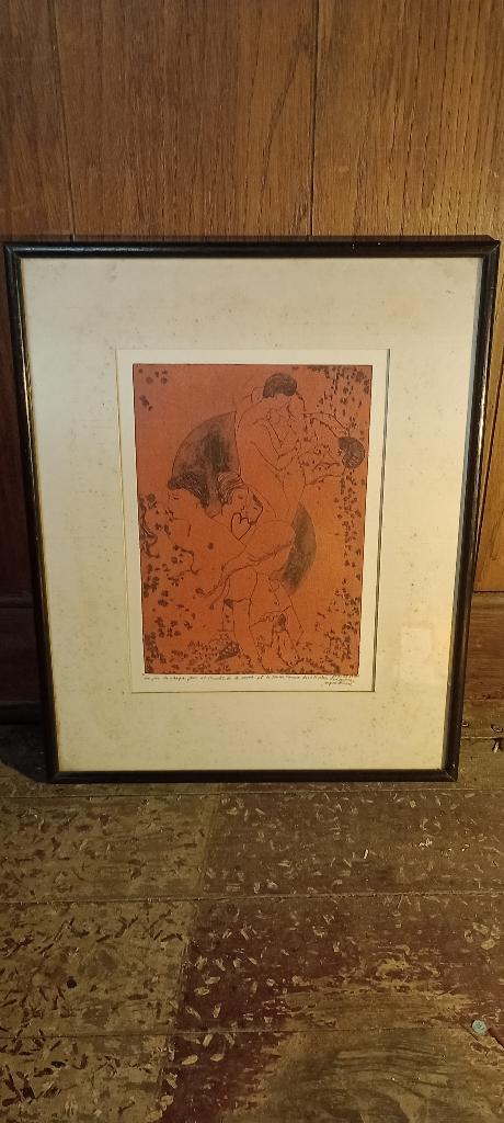 Dessin érotique, signé Ingrid Dubus, 31x39, n263, Antiquités & Art, Enlèvement ou Envoi