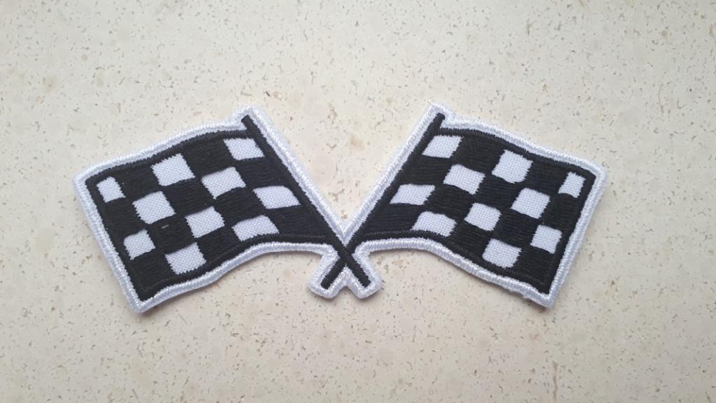 Drapeaux de course à carreaux Patch - 97 x 36 mm, Enlèvement ou Envoi, Neuf