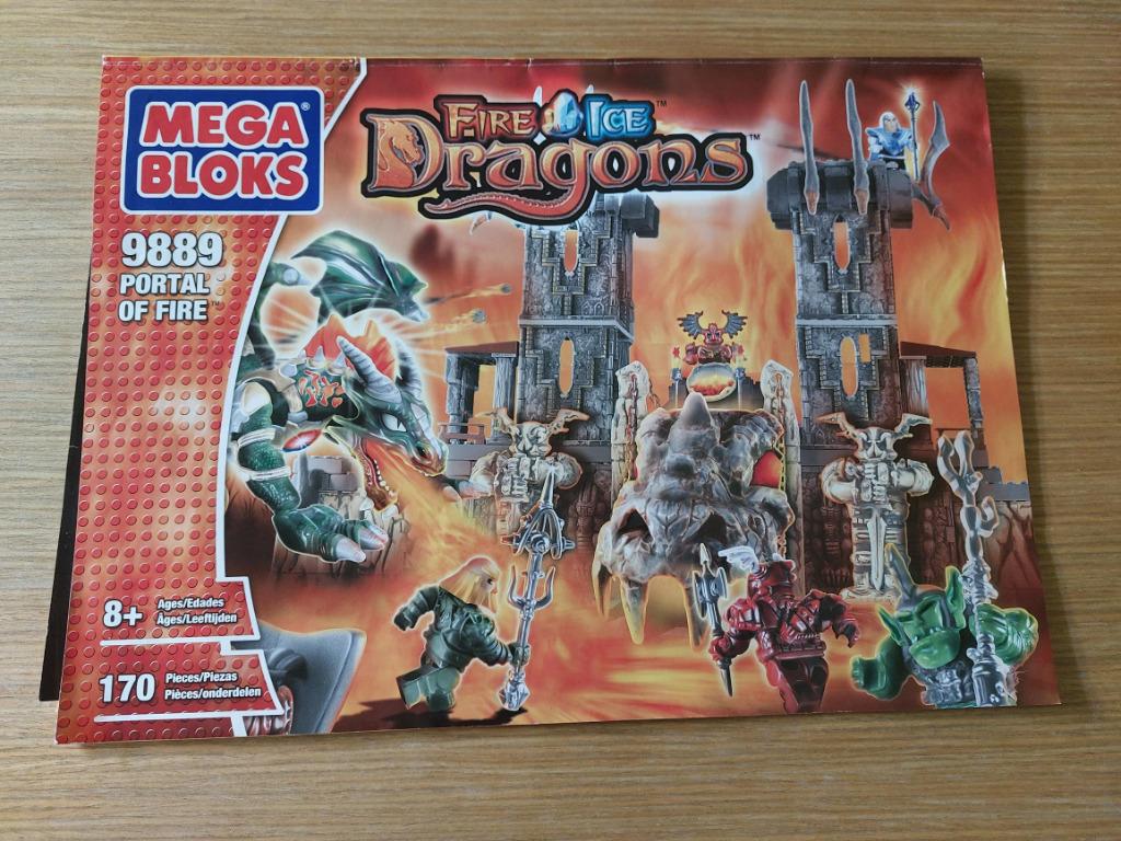 Mega Bloks - portal of fire 9889 - fire & ice dragons, Kinderen en Baby's, Ophalen, Zo goed als nieuw, Megabloks