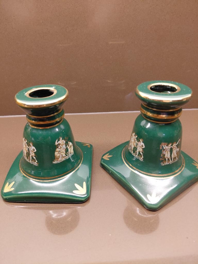 2 Griekse keramiek kandelaars, Ophalen of Verzenden, Keramiek of Aardewerk