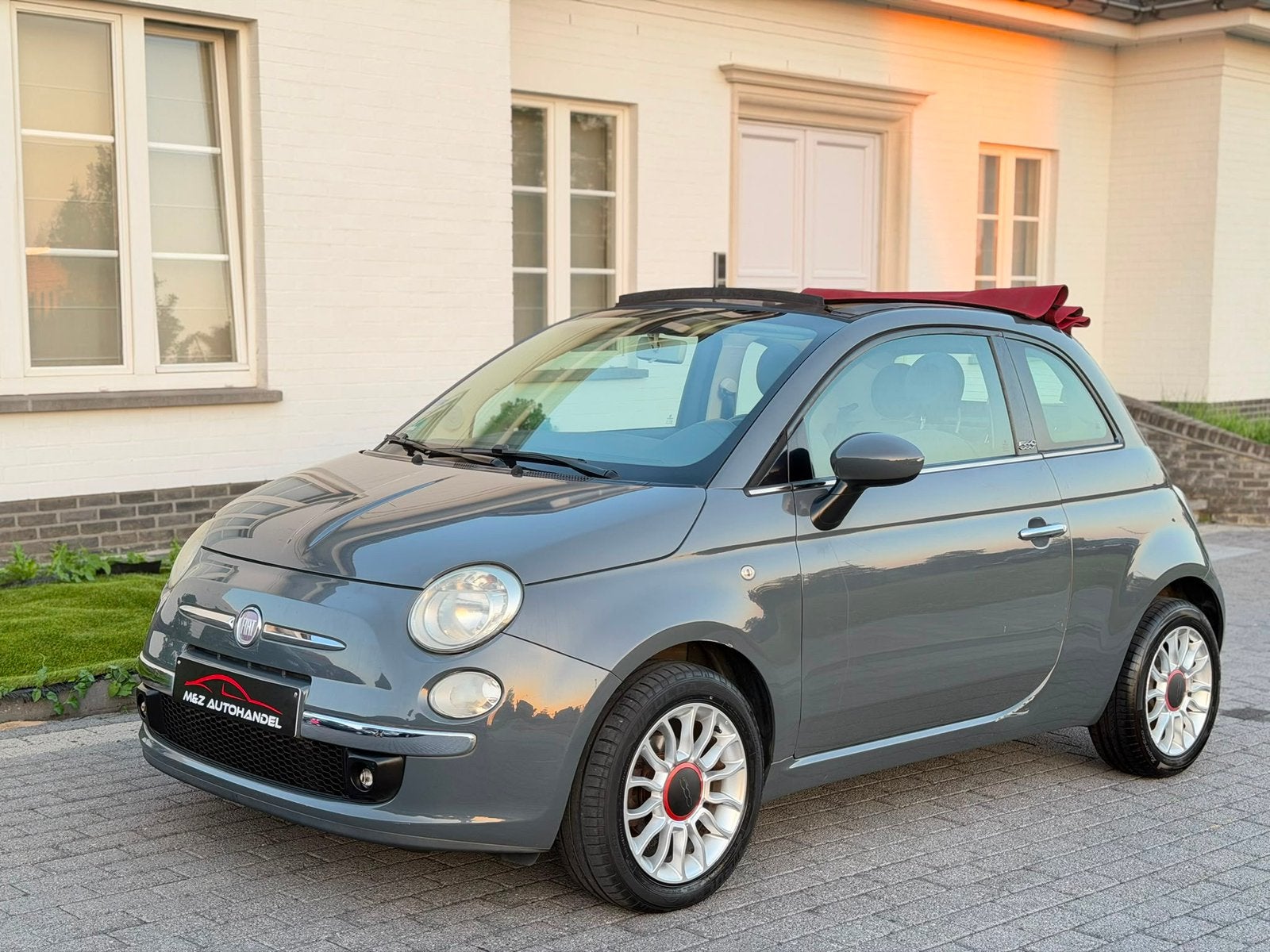 Fiat 500c 1.2i benzine * CABRIO * 103.000 km * leder * Euro5, Auto's, Euro 5, Cabriolet, Leder, Grijs