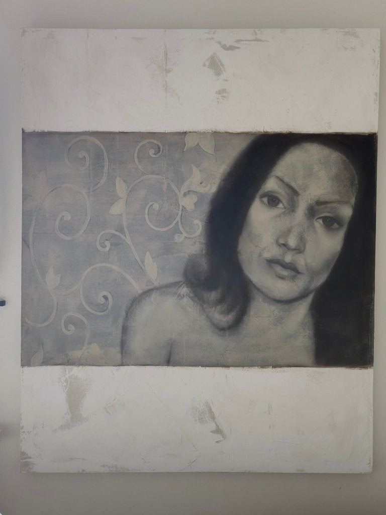 schilderij van Kai Savelsberg, Antiquités & Art, Art | Peinture | Moderne, Enlèvement, Prêt à accrocher, Autres techniques, Portrait