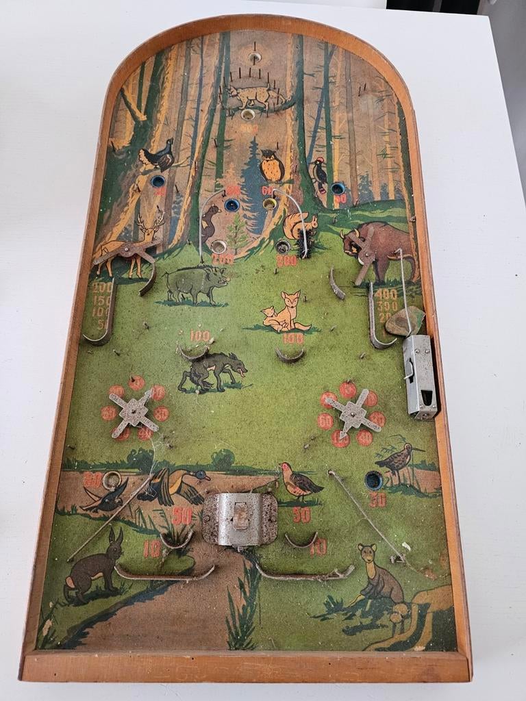 vintage houten knikkerspel uit de jaren 50, Ophalen of Verzenden