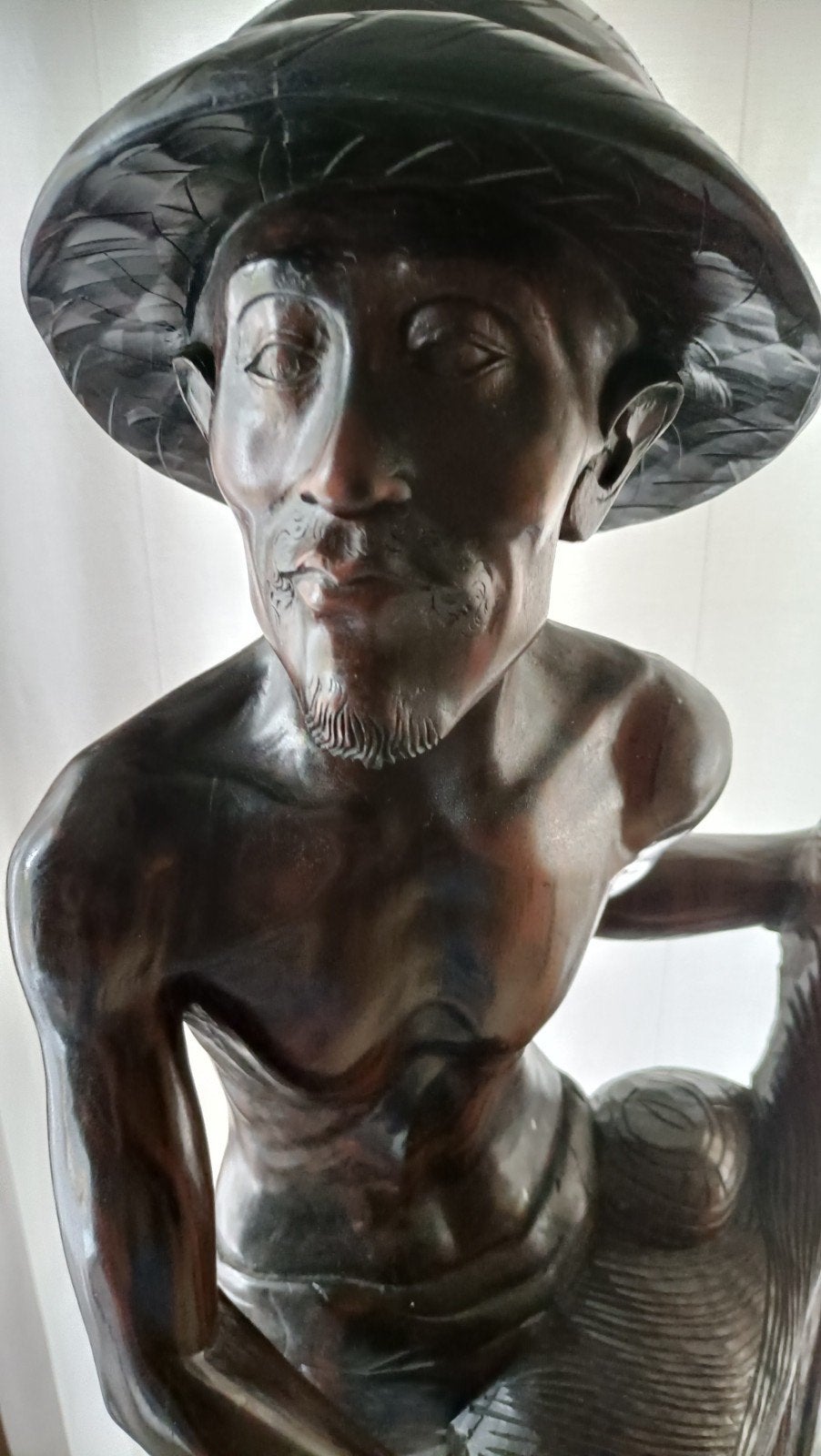 Oosterse visser ,houtsnijwerk, Antiek en Kunst, Ophalen, Houtsnijwerk
