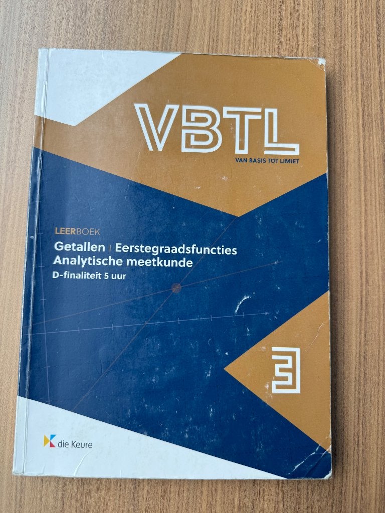 VBTL Wiskunde boeken (derde middelbaar), Livres, Livres scolaires, Die keure, Utilisé, Secondaire, Mathématiques A