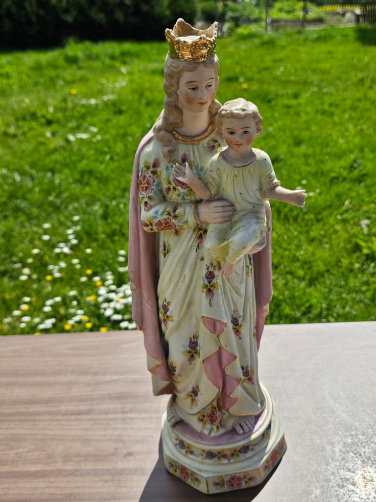 Très belle Sainte Marie ancienne avec l'enfant Jésus en bisc, Enlèvement ou Envoi