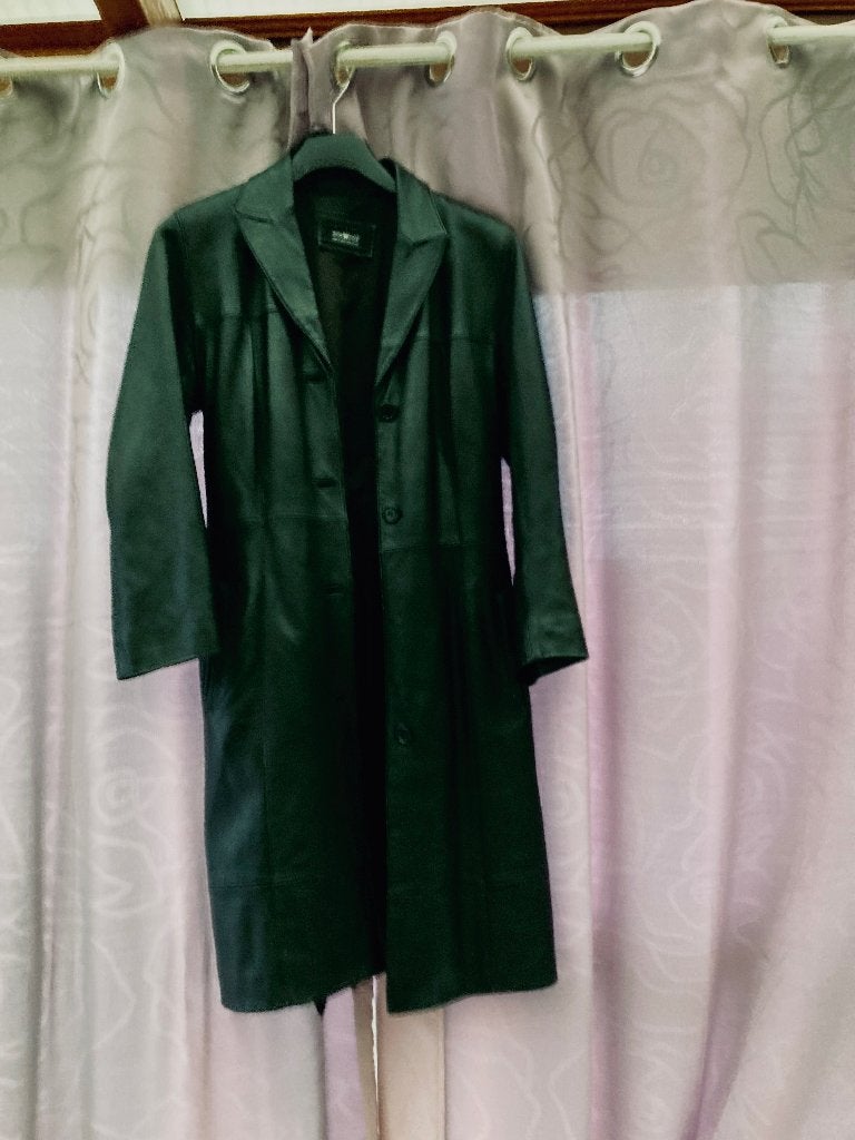 Lederen dames jas, Kleding | Dames, Ophalen, Zo goed als nieuw, Maat 38/40 (M), Zwart