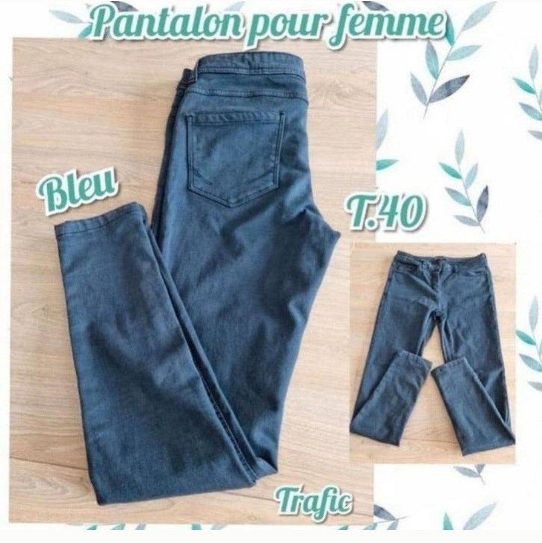 Pantalon pour femme-bleu marine-Trafic-T.40, Vêtements | Femmes, Taille 38/40 (M), Enlèvement ou Envoi, Trafic, Longs