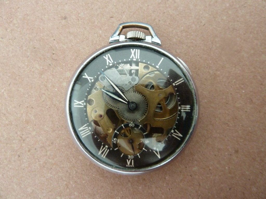 Girard Perregaux Skeleton Shell Oil Pocket Watch, Overige materialen, Zakhorloge, 1930 tot 1960, Ophalen