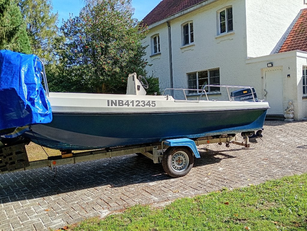 console/visboot    evinrude 60pk  +trailer, Watersport en Boten, Ophalen, 60 pk, Gebruikt, 5 m