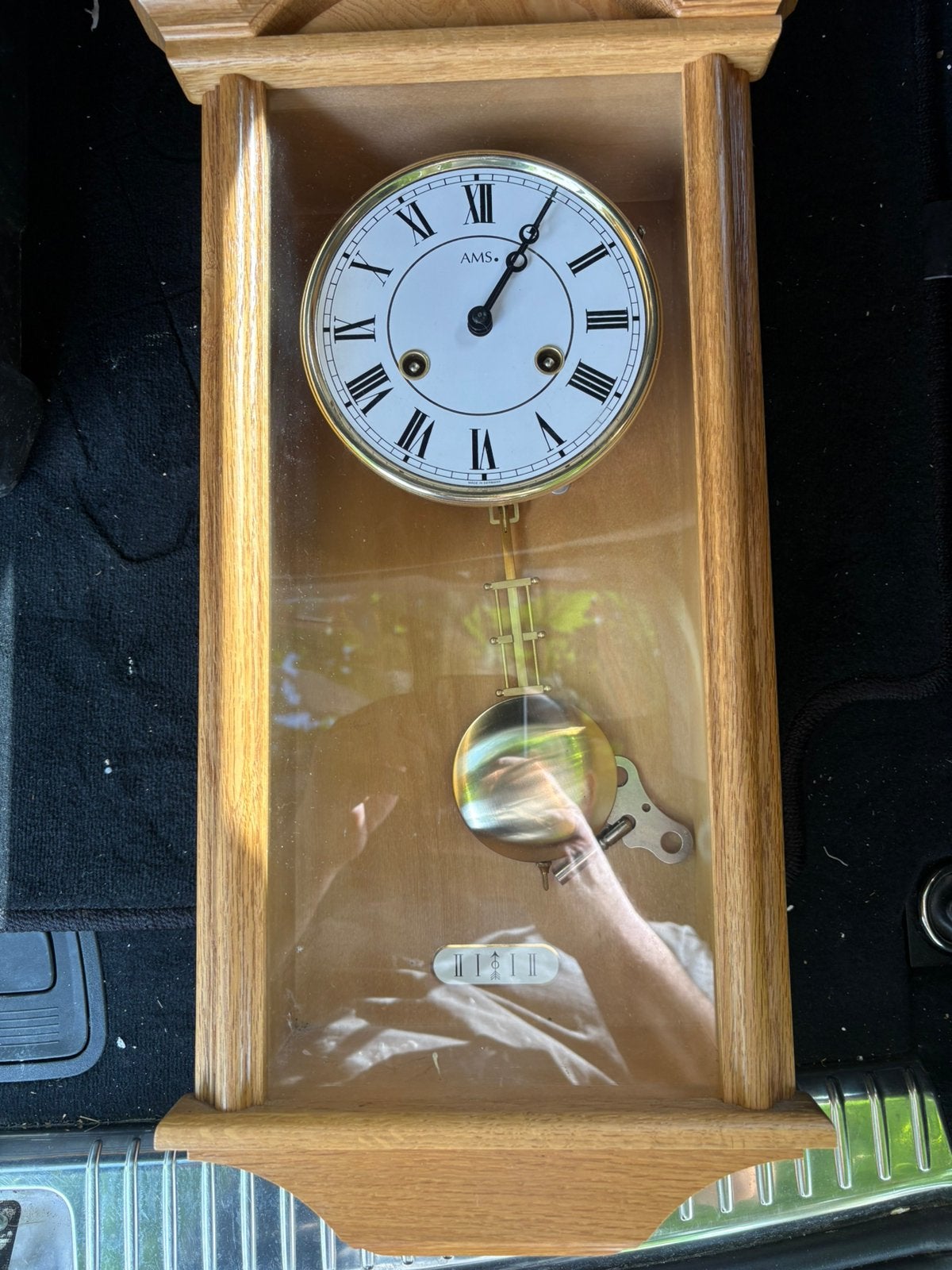 AMS klok licht eiken, Antiek en Kunst, Ophalen