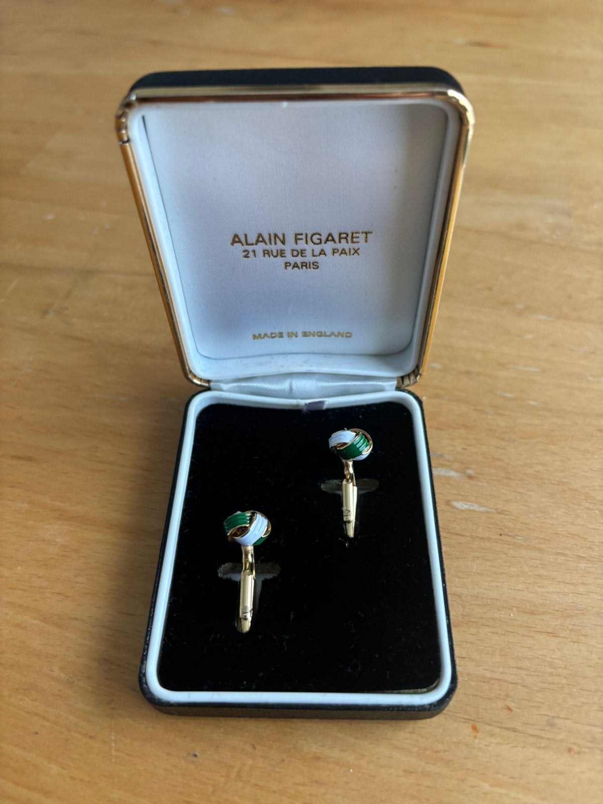 Boutons de manchette Alain Figaret, Handtassen en Accessoires, Manchetknopen, Gebruikt, Overige materialen, Verguld, Ophalen of Verzenden
