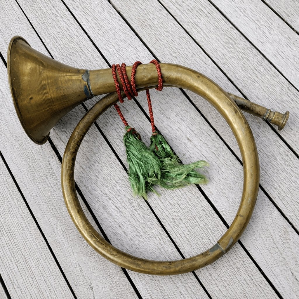 🟡 Charmant cor de chasse en laiton 📯 décoratif (Ø 21 cm), Enlèvement ou Envoi